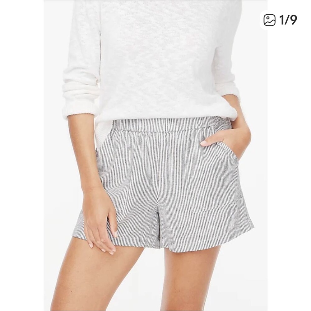 EUC J. Crew Linen Striped Shorts